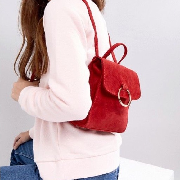ASOS Handbags - ASOS Suede mini backpack with ring